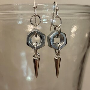 Hex Nut Spike Earrings