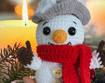 Snowman Crochet Pattern PDF, Cute Amigurumi Christmas Toy Tutorial, Winter Amigurumi Toy PDF
