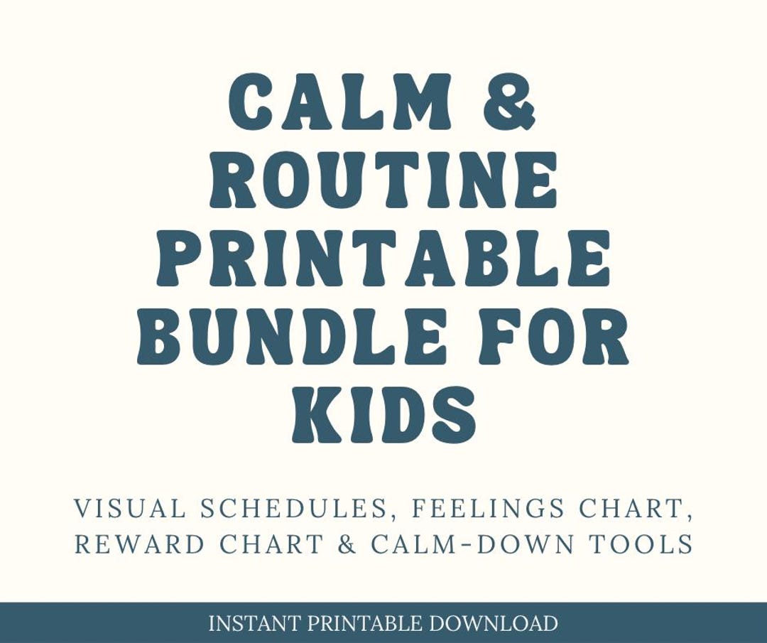 Kids Calm Routine Printable Bundle – Visual Schedules, Feelings Chart ...