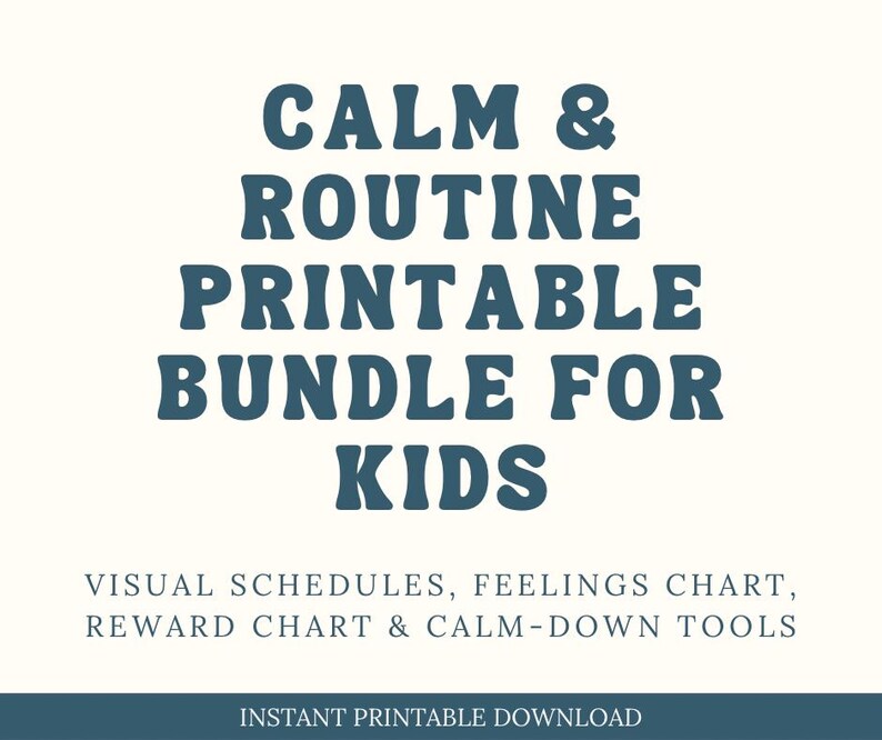 Kids Calm Routine Printable Bundle – Visual Schedules, Feelings Chart ...