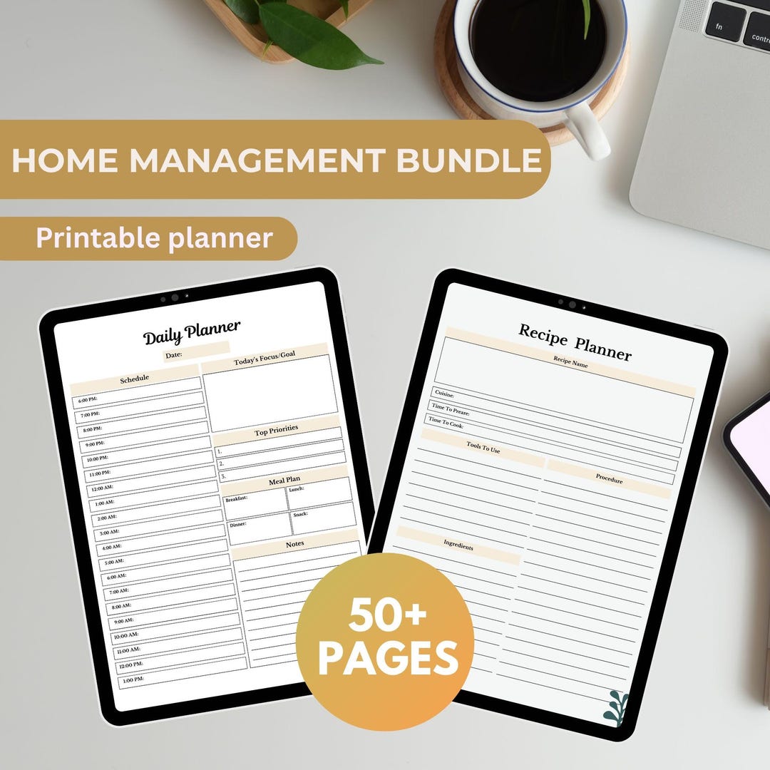 Household Management Planner Printable, Home Organization Binder ...