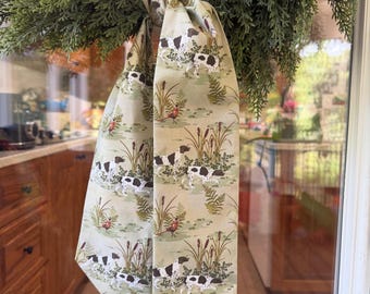Pheasant Hunting Dog Field Print Wreath Sash