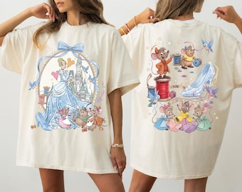 Disney Cinderella Comfort Colors Shirt, Coquette Princess Shirt, Fairy Tale Aesthetic Tee, Disney Vacation Oversized Shirt