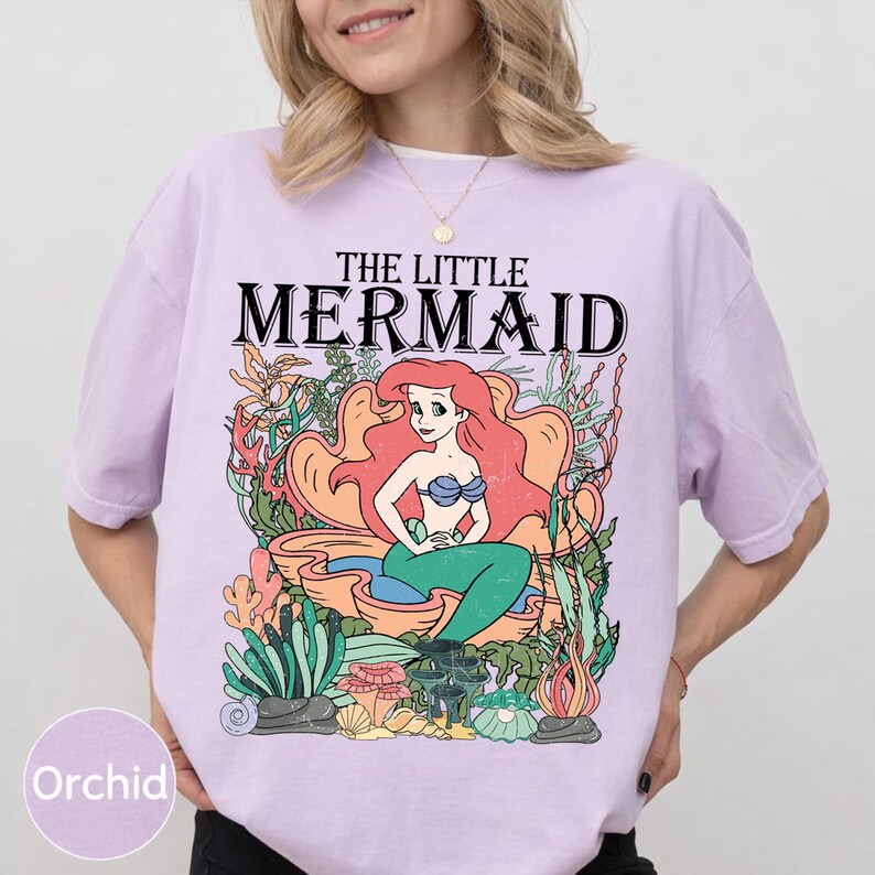 Retro Vintage Ariel The Little Mermaid Shirt, Ariel Mermaid Shirt, Vintage Retro Ariel Shirt, Ariel Flounder Shirt, Disney Princess Shirt bild 5