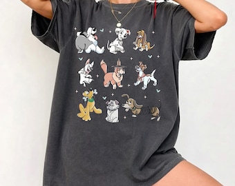 Disney Dogs Comfort Colors Shirt, Vintage Disney Dog Shirt, Lady and the Tramp Shirt, Cute Disney Dog Gift, Disney Family Trip 2026 Tee