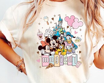 Disney Mickey and Friends Comfort Colors Shirt, Disney Magical Pastel Park Snacks Shirt, Disneyland Magic Shirt, Magical Castle 2026 Shirt