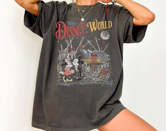 Vintage The Happiest Place On Earth Comfort Colors Shirt, Retro Mickey Minnie Disney Vacation Tee, Ideal For Family Trips Walt Disney World