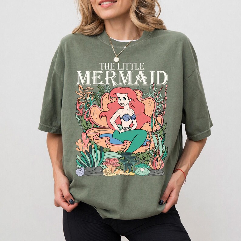 Retro Vintage Ariel The Little Mermaid Shirt, Ariel Mermaid Shirt, Vintage Retro Ariel Shirt, Ariel Flounder Shirt, Disney Princess Shirt bild 2