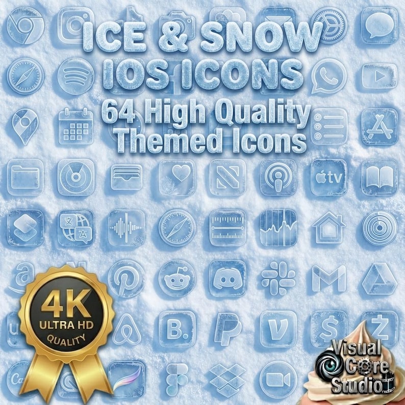 Ice Snow App Icons | 4K Winter Theme (ios, Android) - Etsy