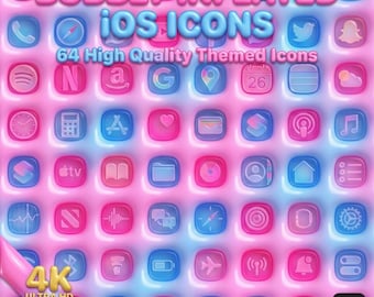 Bubbly Pastel iOS App Icon Pack | 4K Phone Theme (Digital Download)