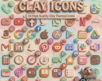 Ton App Icons | Zart Pastell, iOS 18 Theme für Android (Digitaler Download