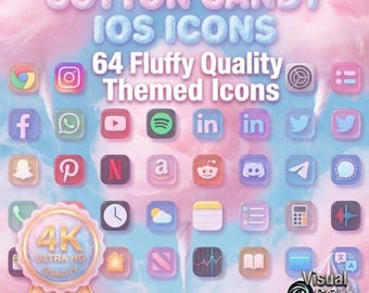 Pastell App Icons | 64 Cotton Candy iOS Cover (Digitaler Download)