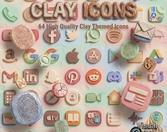 Ton App Icons | Zart Pastell, iOS Android Theme (Digitaler Download