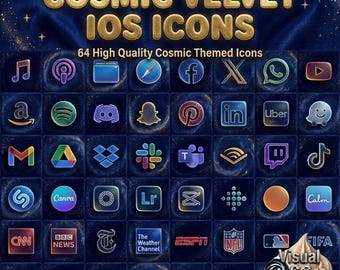 Íconos de aplicaciones cósmicas / Tema Galaxy Nebula para iOS, Android y macOS (descarga digital)