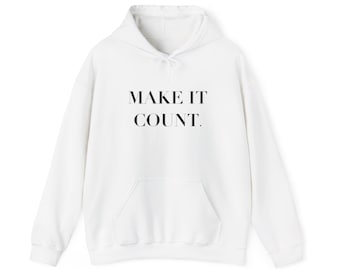 Inspirerende hoodie - Maak er iets van, comfortabele trui voor dagelijkse motivatie, unisex cadeau voor vrienden, inspirerende quote [...]