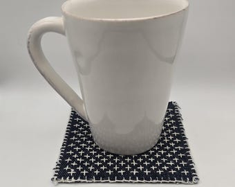 Hand Sewn Sashiko Coaster (4.5"×4.5")