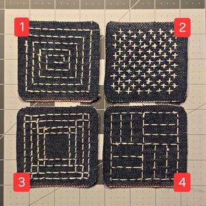 Hand Sewn Sashiko patch (3 1/8")