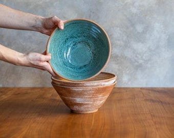 Handmade Sierra Ramen Bowl  Large Ceramic Soup Bowl for Pho, Noodles & Ramen