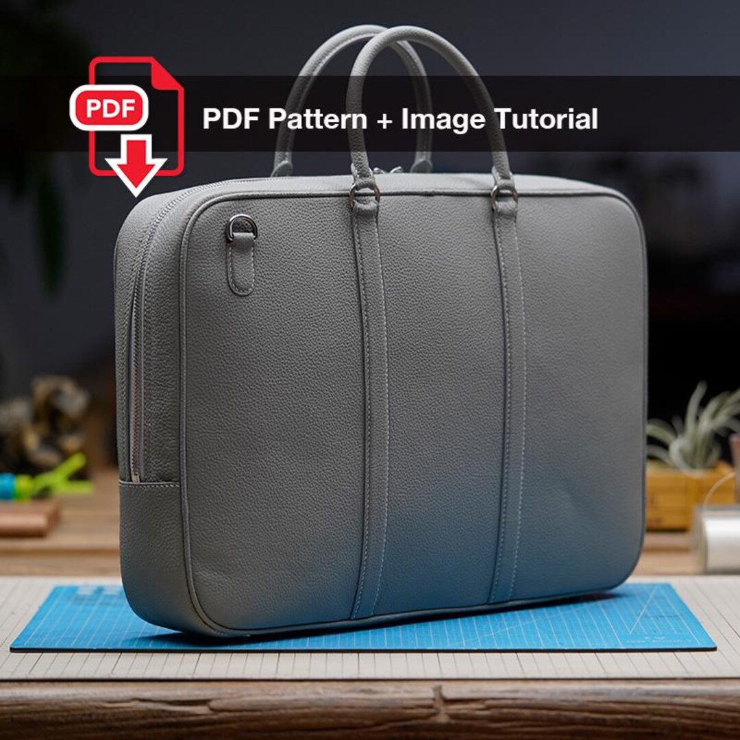 Leather Briefcase Pattern: DIY With Image Tutorial (PDF Pattern) - Etsy