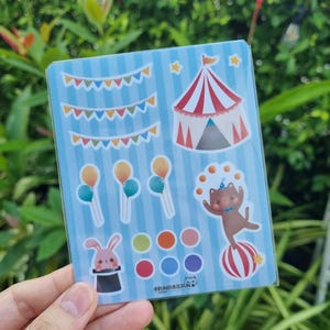 Mini sticker cirque, stickers brillants prédécoupés, sticker waterproof.