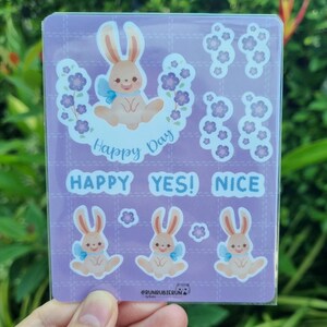 Mini Sticker Hase, gestanzte Aufkleber, wasserfester Aufkleber.