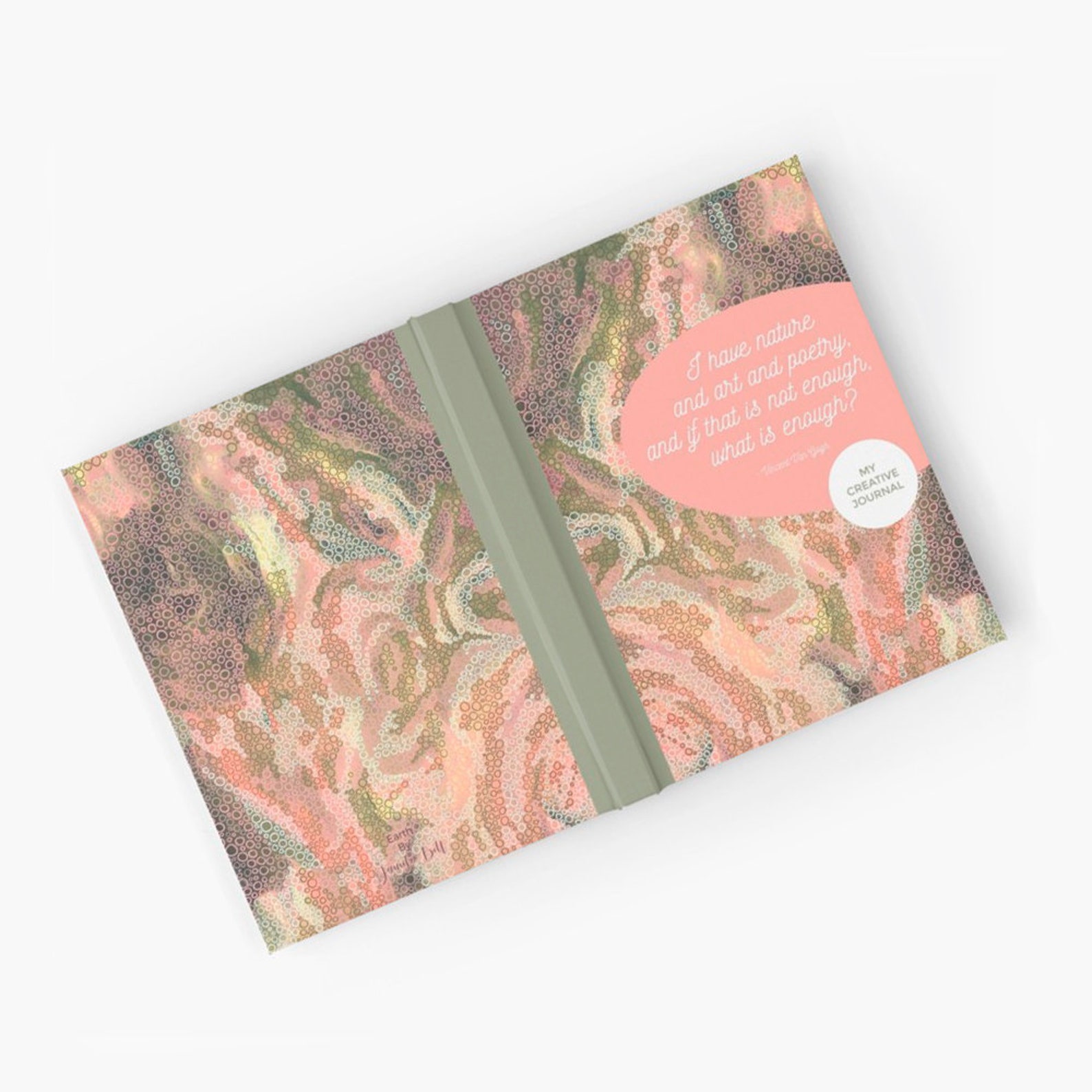 Blank Art Journal With Abstract Art Cover and Inspirational Etsy