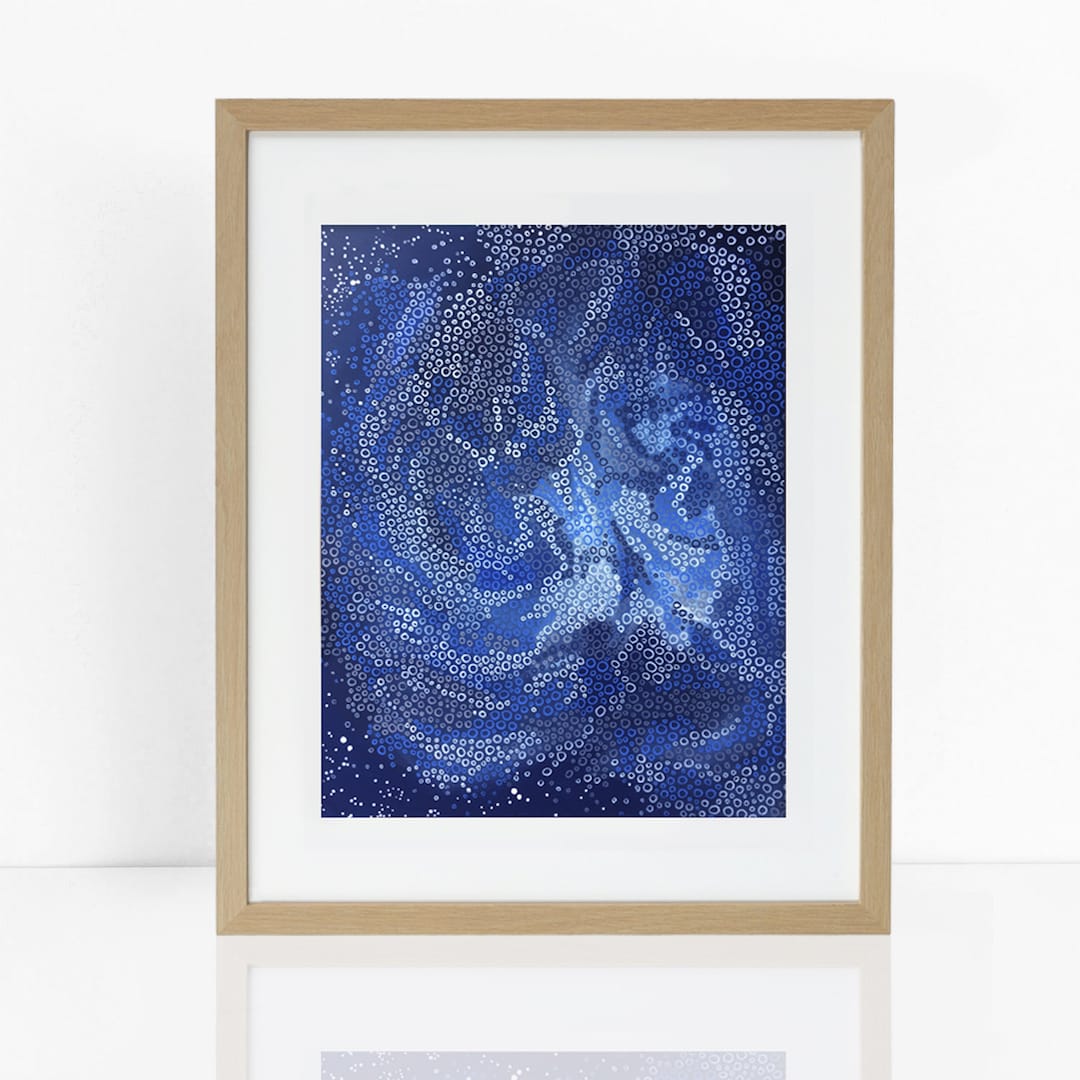 Star Art Print Abstract Print Night Sky Wall Art Blue - Etsy