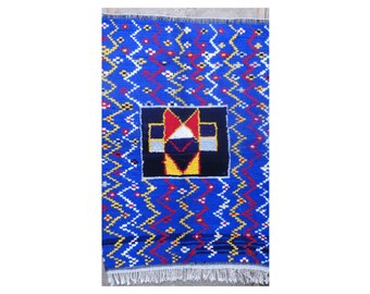 210X140 cm 6'8"x4'5" TN55247, large BOUCHEROUITE  berber rug , boucharouette, moroccan rug visit our 900 choices at moroccan-berber-rugs.com