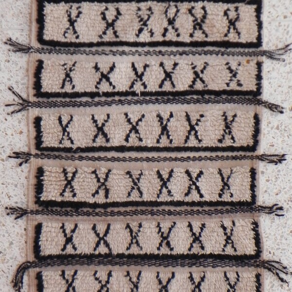 natural virgin wool carpet AZILAL berber rug from Morocco