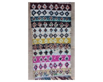 260X130 cm 8'5"x4'3" L47193, Large BOUCHEROUITE berber rug, boucharouette, moroccan rug visit our 900 choices at moroccan-berber-rugs.com