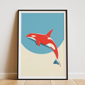 False Killer Whale Ocean Sea Life Animal Art Print Marine Mammal Oceanography Wall Art Poster Nautical Home Decor Gift for Ocean Lover