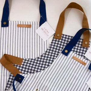 Personalized Apron, Boys, Girls, Men, Women, Kids, Family Matching, Chef,  Cooking, kitchen, Pattern, stripe, Leather, garden, gift, play