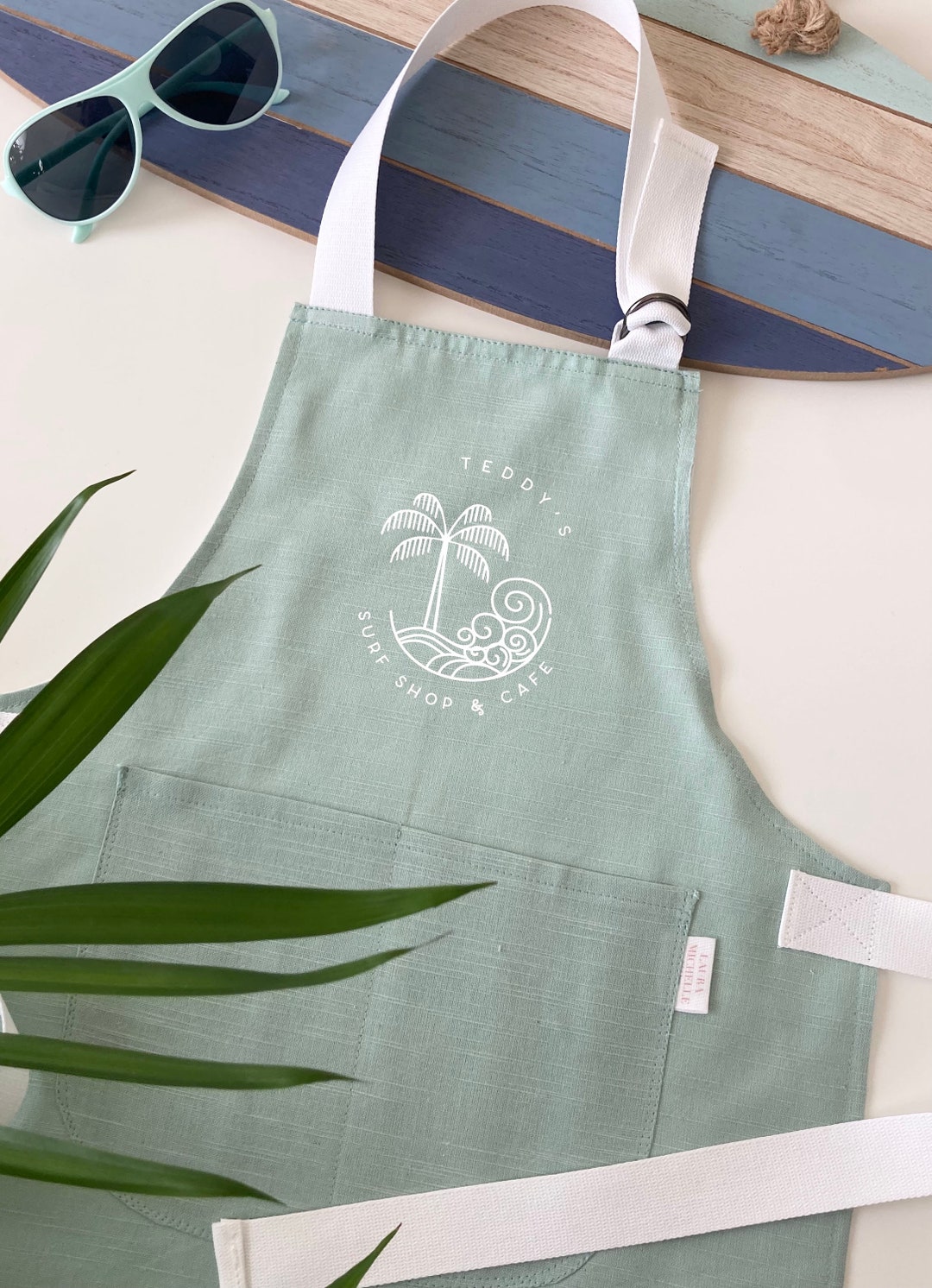 Personalized Surf Apron, Kids, Girls, Boys, Family, Match, Kitchen