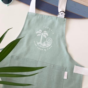 Personalized Surf Apron, Kids, Girls, Boys, Family, Match, Kitchen, Chef, Shop, Cafe, Cook, Birthday Gift, Accessory, Beach House, play