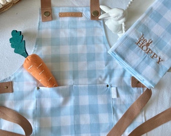 Personalized Kids Apron Easter, Spring, Kitchen, Gardening, Cook, Pretend, Play, Boys, Girls, Toddler, handmade, Gift, toy