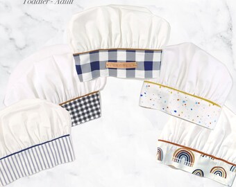 Kids Patterned Chef Hat, Boys, Girls, Cooking, Kitchen, Play, Montessori, Matching, Set