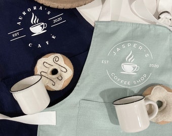 Kids Personalized COFFEE Shop and Cafe Apron, Barista, Girls, Boys, Cooking, Baking, Toddler, Birthday Gift, Pretend, Play, Ikea, Costume