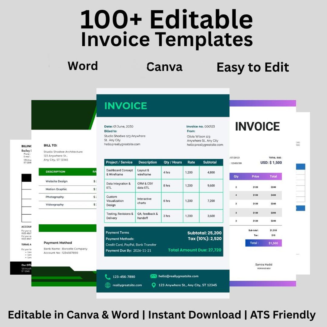 Log Invoices Templete 100+ Invoice Template – Excel, Word, Google Docs, Sheets, PDF & Canva ...