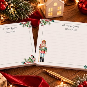 Personalized Nutcracker Christmas Notepad, Custom Name Stationery