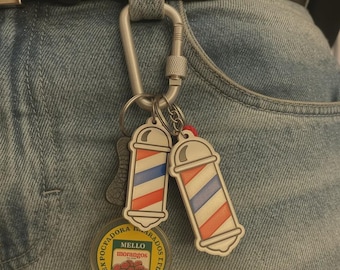 Personalisierter Barber Pole NFC Schlüsselanhänger: Individuelles Barbershop Design