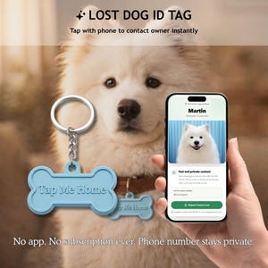 スマートドッグIDタグ – タップで連絡できるペット捜索アラート、アプリ不要、いつでもアップデート可能