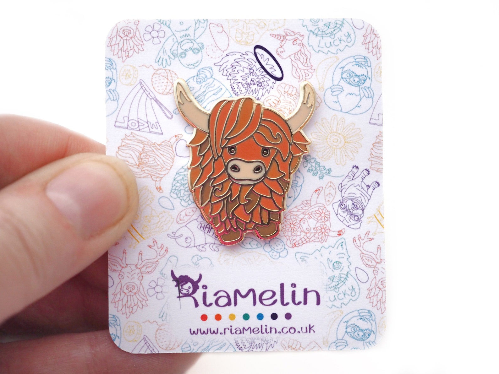 Highland cow cow cow pin enamel pin hard enamel lapel Etsy