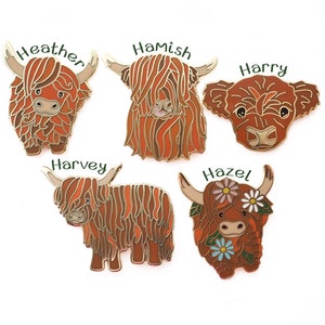 Baby Highland Cow enamel pin. Scottish gift idea. image 9