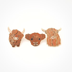 Baby Highland Cow enamel pin. Scottish gift idea. image 6