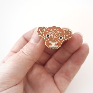 Baby Highland Cow enamel pin. Scottish gift idea. image 1