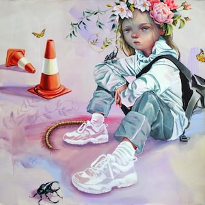 Original lowbrow  pop surrealism painting  &quot;Close and possible 12&quot;