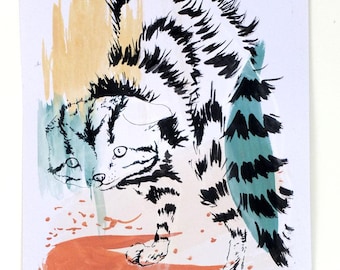 Kleurenschets "Stripe" kattenschetskunst