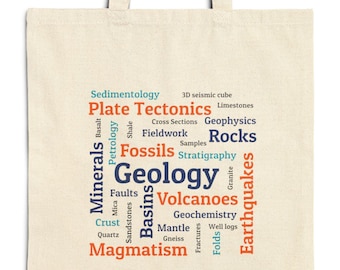 Geology Word Cloud Tote Bag, Earth Science Gift