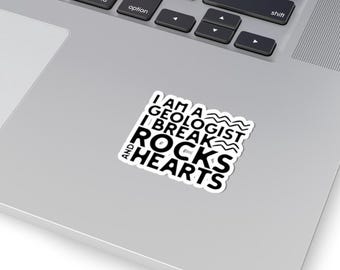 Geologist Rocks Hearts Sticker: Glossy Geology Humor Decal
