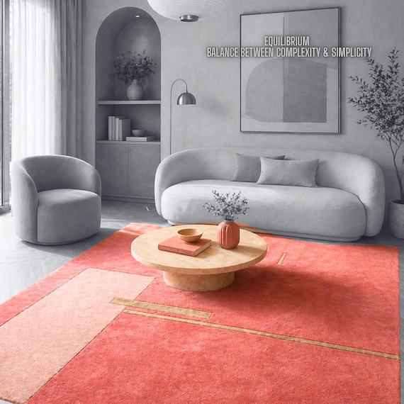 Equilibrium Hand-Knotted Wool Rug | Modern Geometric Minimalist Carpet (180*270 CM)